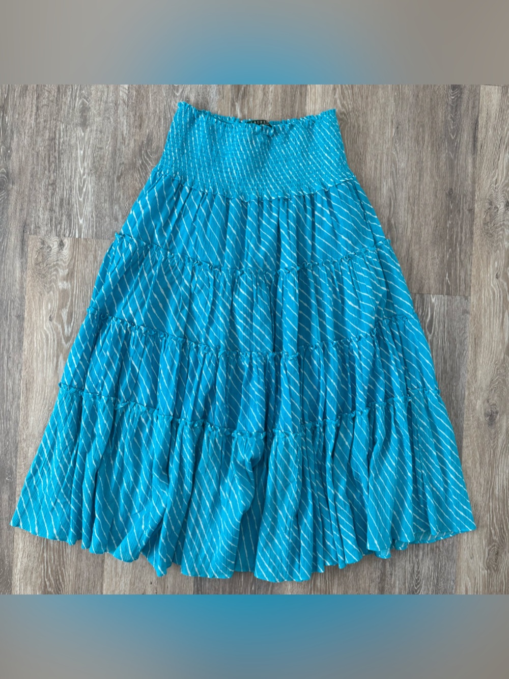 Lauren Ralph Lauren Turquoise Blue Tiered Maxi Skirt